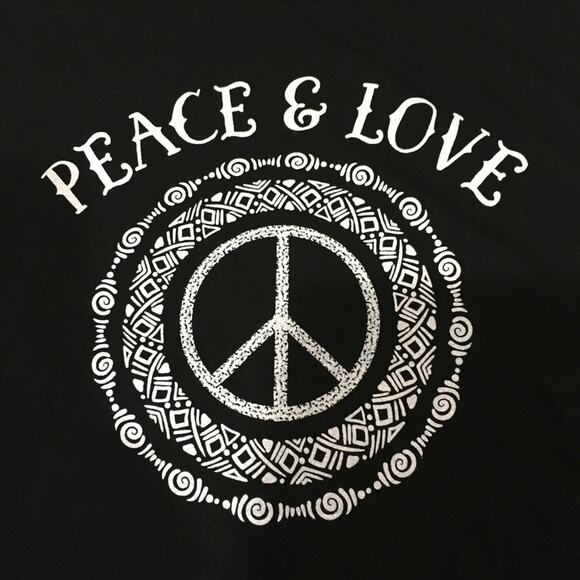 NWT Stunner California Peace & Love Cropped Tee - Black - XL - Picture 5 of 7